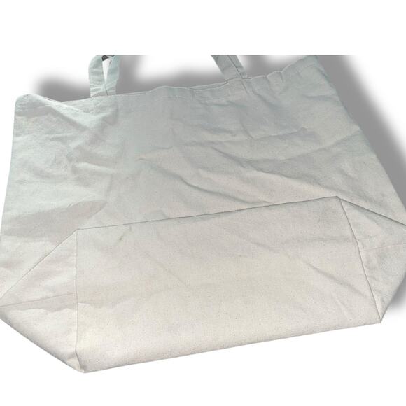 Dunkin Donuts Tote Bag Canvas Large Carry On 100% Cotton Coffee Cream Orange - Picture 8 of 10